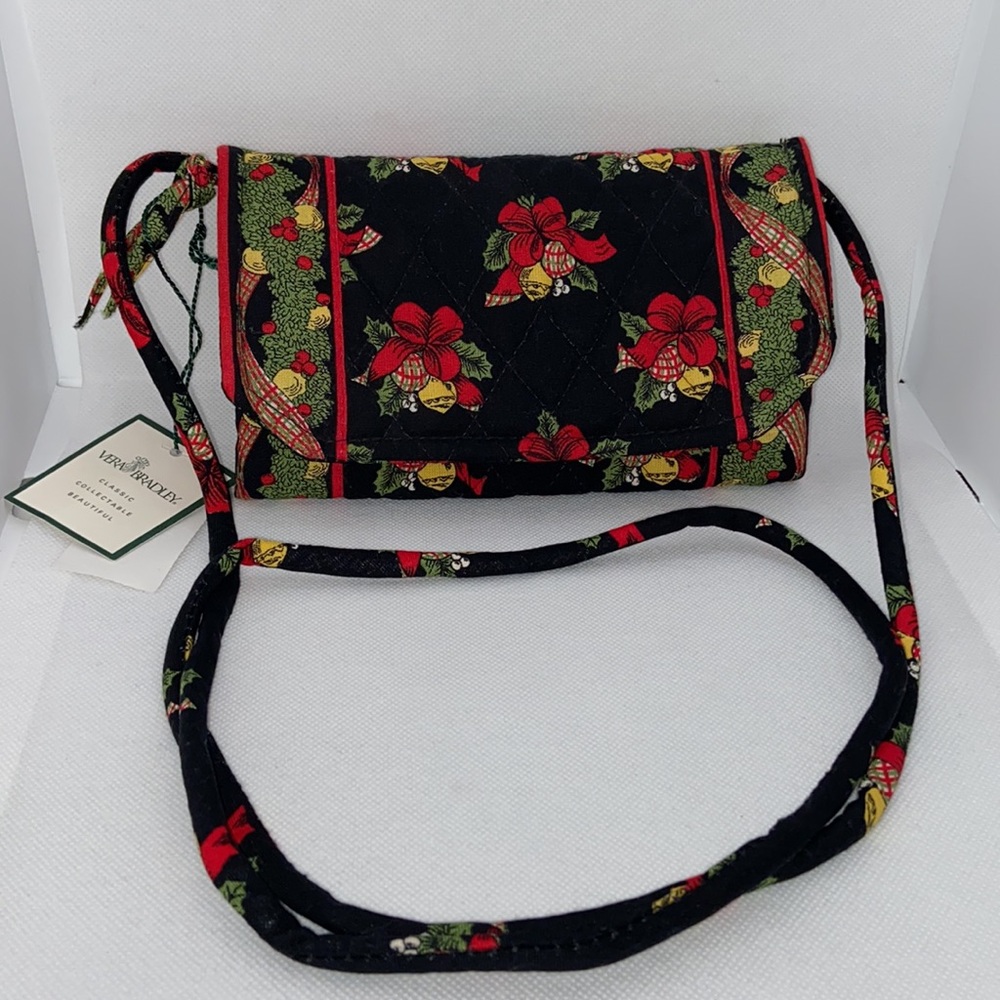 Vera Bradley Quilted Cross Body Purse Wallet Hens N Holly Christmas Print - Picture 9 of 9